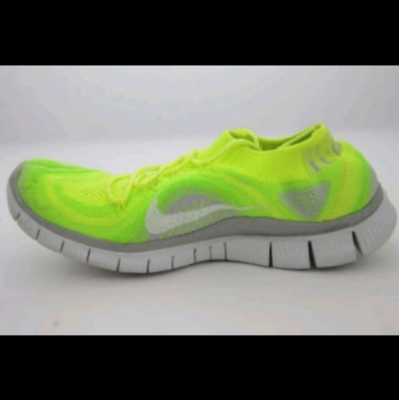 Nike Free 5.0 Flyknit Volt Hi-Viz Mens sz 8 womens 9.5 running shoes 615805-713 - Picture 3 of 8